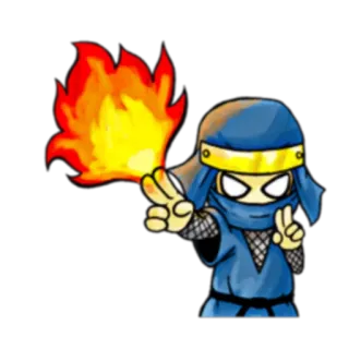🔥 Ninja, Feu, Combattant, Dessin animé, Personnage, Arts martiaux telegram sticker