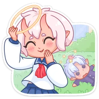☺ Anime, Chibi, Angelo, Diavolo, Manga, Carino whatsapp sticker
