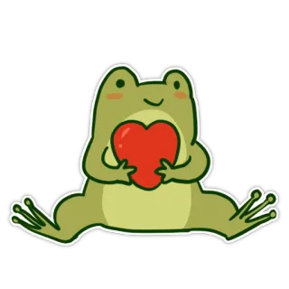 ❤️ frog, heart, love, cute, animal, sticker telegram sticker