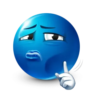 🧏‍♂ Emoji, Azul, Pensando, Expresión whatsapp sticker