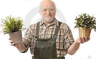 ☘️ Hide the Pain Harold plants, gardening, meme, internet meme, Harold, Hide the Pain Harold, gardener, overalls telegram sticker