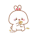 🥲 mono, conejo, flor, animal, kawaii whatsapp sticker