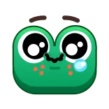 😢 żaba, słodkie, smutny, płaczący, emoji telegram sticker