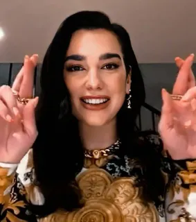 🤞 Dua Lipa певец, знаменитость, женщина, портрет, украшения telegram sticker