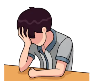 😞 triste, depresso, arrabbiato, disperato, frustrato, anime, cartoni animati whatsapp sticker
