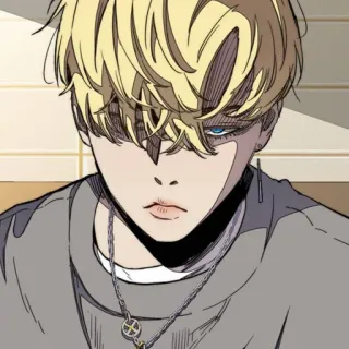 ⚜ Anime, Manga, Personaje, Pelo Rubio, Hombre, Retrato whatsapp sticker