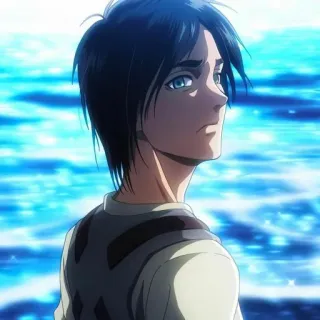 💜 Eren Yeager Attack on Titan アニメ, マンガ, エレン・イェーガー, 進撃の巨人 telegram sticker