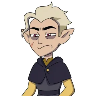 🤨 Hunter The Owl House Cazador, La Casa Búho, dibujos animados, animado, personaje, fantasía, mueca telegram sticker