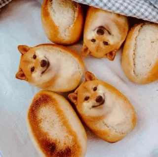 ❤️ doge, shiba inu, bread, cute, food, bakery, meme telegram sticker