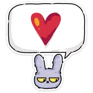❤️ cartoon, rabbit, heart, love, cute, animal, sticker whatsapp sticker