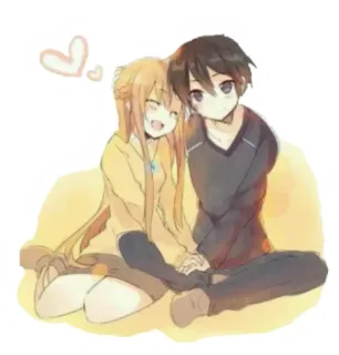 🤗 Kirito and Asuna Sword Art Online Anime, Coppia, Amore, Sword Art Online, Kirito, Asuna telegram sticker