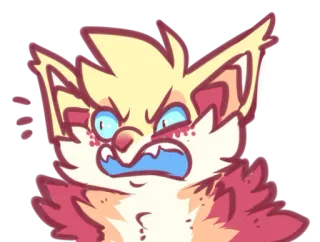 😤 angry, fox, cartoon, illustration, furious, expression, cute telegram sticker
