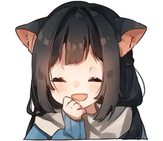 🐈 Anime, Kattenoren, Schattig, Kawaii whatsapp sticker