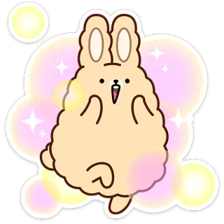 🤗 兔子, 兔兔, 卡通, 可爱, 动物, 快乐 telegram sticker