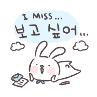 🐰 I MISS ...
보고 싶어 kelinci, kangen kamu, imut, surat, kartun telegram sticker