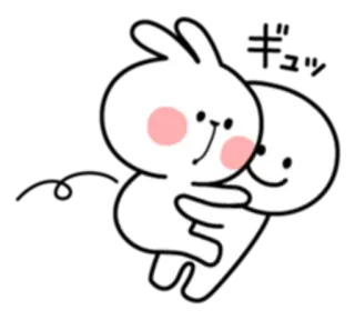 😨 lapin, câlin, mignon, dessin animé, amour, kawaii telegram sticker