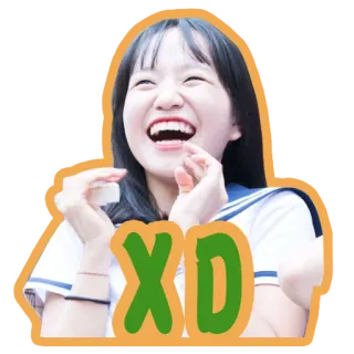 😜 XD อิโมจิ, ศัพท์สแลง, หัวเราะ, มีความสุข, สีหน้า telegram sticker