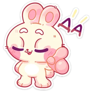 ☝️ AAA うさぎ, バニー, かわいい, マンガ, ステッカー, 動物 telegram sticker
