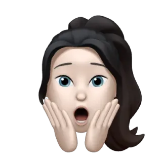 🎡 Memoji, Emoji, Chocado, Surpresa, Mulher, Desenho animado telegram sticker