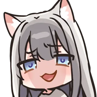 😏 Аниме, Мультфильм, Девушка-кошка, Милый, Манга, Кавай telegram sticker