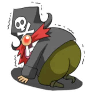 😓 tengkorak, kartun, bajak laut, anime, karakter, monster whatsapp sticker