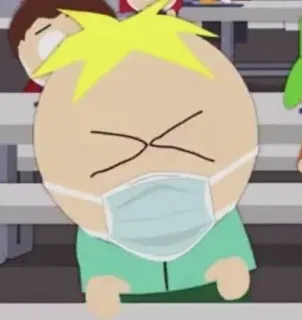 🌟 Butters Stotch South Park dibujos animados, mascarilla, covid, butters, south park whatsapp sticker