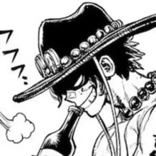 😈 Portgas D. Ace One Piece Anime, Manga, Pirate, Chapeau, Boire, Bouteille telegram sticker