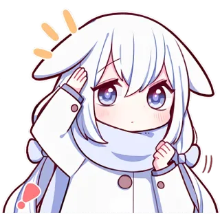 🫡 애니메이션, 치비, 카와이, 귀여운, 겨울, 머플러, 소녀 whatsapp sticker