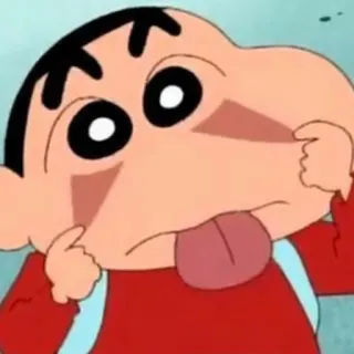 😡 Shin-chan Crayon Shin-chan Shin-chan, Anime, Cartoon, Lustig, Kind, Zunge, Rotes Shirt telegram sticker