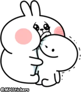 💏 @MHStickers cartoon, rabbit, cute, character, illustration, sticker telegram sticker