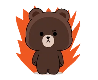 😡 медведь, злой, милый, мультфильм, животное, коричневый telegram sticker