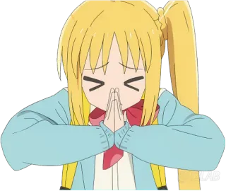🙏 อนิเมะ, ตัวละคร, น่ารัก, โค้งคำนับ, เป็นมิตร telegram sticker