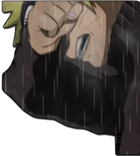 😭 Naruto 애니메이션, 슬픈, 비, 울음, 감성적인, 나루토 telegram sticker