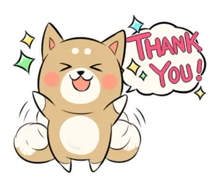 😆 Thank You! собака, спасибо, милый, наклейка, животное, шиба ину telegram sticker