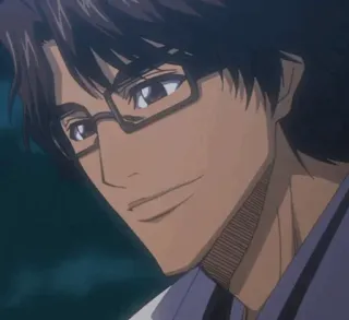 😊 Sosuke Aizen Bleach anime, glasses, smirking, antagonist telegram sticker