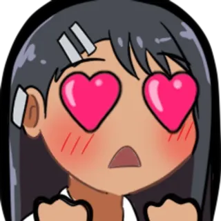 🌟 Nagatoro Don't Toy with Me, Miss Nagatoro Аниме, Манга, Нагаторо, Глаза-сердечки, Любовь, Фанатское творчество telegram sticker