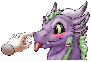 👉 龙, 手指, 可爱, 幻想, 毛茸茸, 拟人 whatsapp sticker
