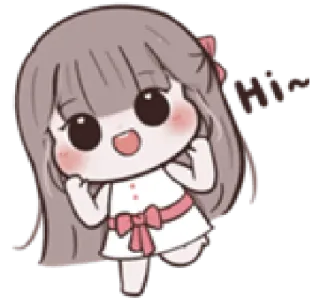 🍓 Hi~ dễ thương, cô gái, anime, chibi, kawaii whatsapp sticker
