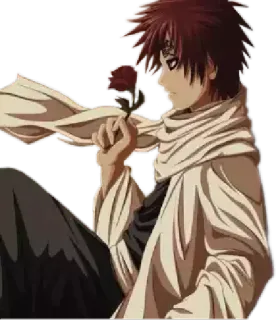 🌹 Gaara Naruto Anime, Gaara, Naruto, rambut merah, pasir whatsapp sticker
