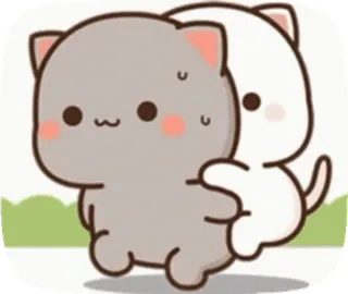 😰 gatto, carino, animale, abbraccio, kawaii, pesca, Goma telegram sticker