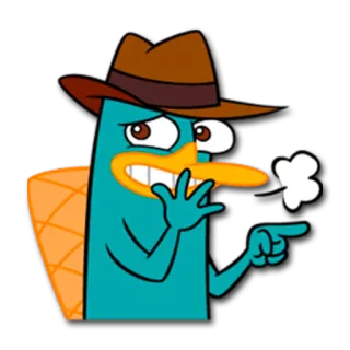 👉 Perry the Platypus Phineas and Ferb Perry l'ornitorinco, Phineas e Ferb, Cartone animato, Ornitorinco, Agente segreto, Animale telegram sticker