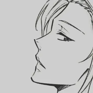 ❄️ sketch, portrait, art, line art, face, anime telegram sticker