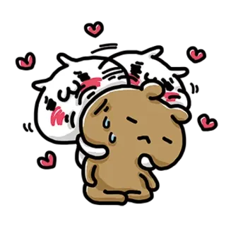 ✳️ Мультфильм, Милый, Объятия, Любовь, Сердечки, Грустный telegram sticker