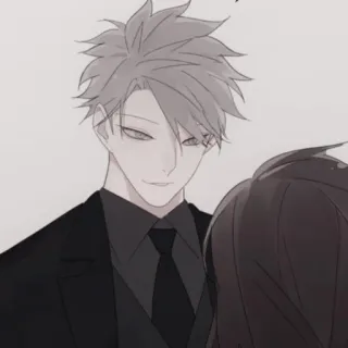 🍶 アニメ, マンガ, イラスト, キャラクター, 男, スーツ telegram sticker