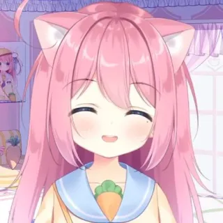 😀 Anime, Nekomimi, Lindo, Kawaii, Pelo rosa, Chica anime, Manga whatsapp sticker