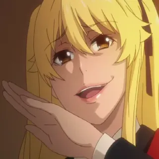 😂 Mary Saotome Kakegurui Anime, Kakegurui, Mary Saotome, Jeu, Uniforme scolaire, Blonde telegram sticker