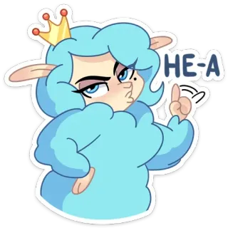 👎 HE-A Cartoon, Schaf, Königin, Krone, Lustig, Süß telegram sticker