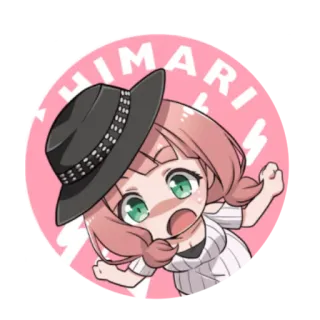 🦩 HIMARI อนิเมะ, น่ารัก, ผู้หญิง, จิบิ, หมวก telegram sticker