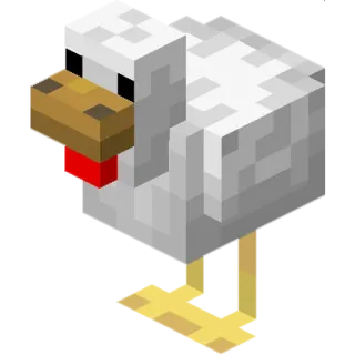 🐓 Minecraft poulet, minecraft, bloc, animal, jeu whatsapp sticker