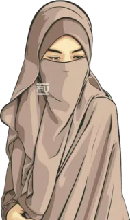 😔 女性, イスラム教徒, ヒジャブ, ニカブ, 控えめなファッション, イスラム教, 宗教的 telegram sticker